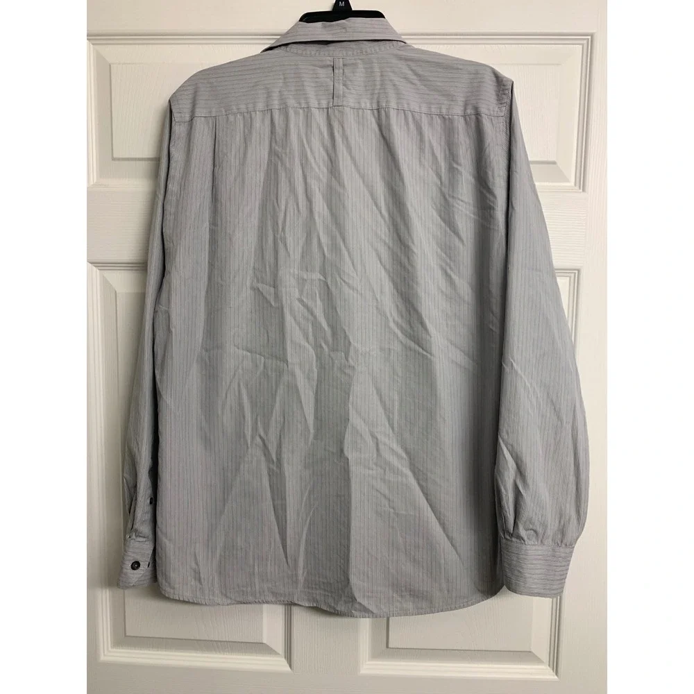 Banana Republic Slim‎ Fit Pinstripe Button Down Shirt Grey Size M